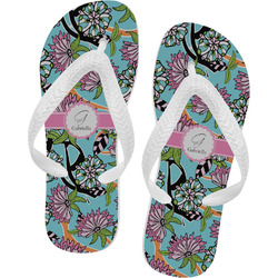 Summer Flowers Flip Flops - Large (Personalized)
