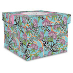 Summer Flowers Gift Box with Lid - Canvas Wrapped - X-Large (Personalized)