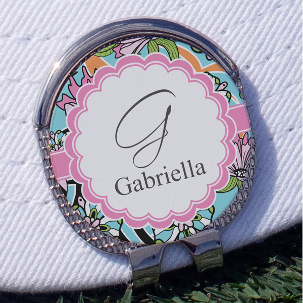 Custom Summer Flowers Golf Ball Marker - Hat Clip