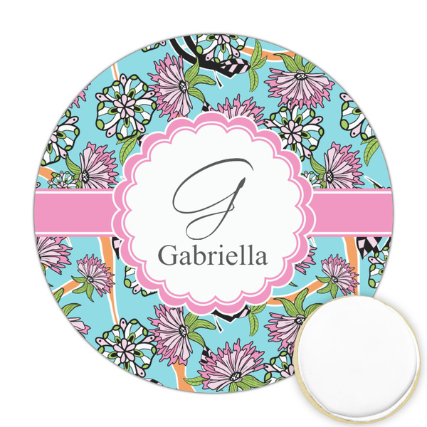 Custom Summer Flowers Printed Cookie Topper - 2.5" (Personalized)