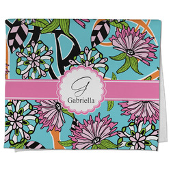 Summer Flowers Kitchen Towel - Poly Cotton w/ Name and Initial