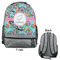 Summer Flowers Large Backpack - Gray - Front & Back View