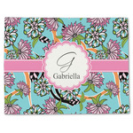 Summer Flowers Single-Sided Linen Placemat - Single w/ Name and Initial