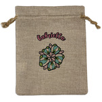 Summer Flowers Medium Burlap Gift Bag - Front (Personalized)