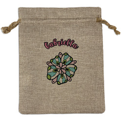 Summer Flowers Burlap Gift Bag (Personalized)