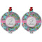 Summer Flowers Metal Ball Ornament - Front and Back