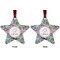 Summer Flowers Metal Star Ornament - Front and Back