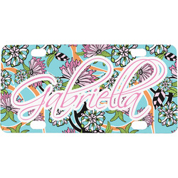 Summer Flowers Mini / Bicycle License Plate (4 Holes) (Personalized)