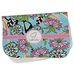 Summer Flowers Burp Cloth - Fleece w/ Name and Initial
