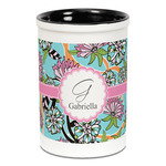 Summer Flowers Ceramic Pencil Holders - Black