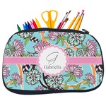 Summer Flowers Neoprene Pencil Case - Medium w/ Name and Initial