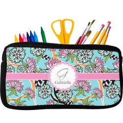 Summer Flowers Neoprene Pencil Case (Personalized)