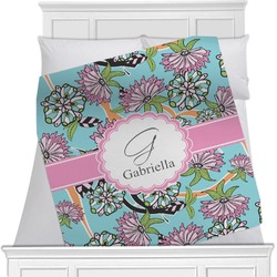 Summer Flowers Minky Blanket - 40"x30" - Double Sided (Personalized)