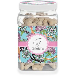 Summer Flowers Dog Treat Jar (Personalized)