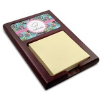 Summer Flowers Red Mahogany Sticky Note Holder (Personalized)