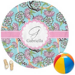 Summer Flowers Round Beach Towel (Personalized)