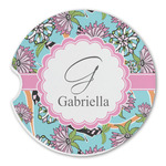 Summer Flowers Sandstone Car Coaster - Single (Personalized)