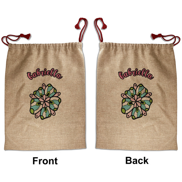 Custom Summer Flowers Santa Sack - Front & Back (Personalized)