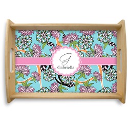 Summer Flowers Natural Wooden Tray - Small (Personalized)