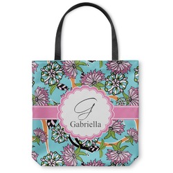 Summer Flowers Canvas Tote Bag - Small - 13"x13" (Personalized)