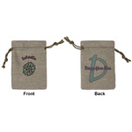 Summer Flowers Small Burlap Gift Bag - Front & Back (Personalized)