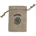 Summer Flowers Small Burlap Gift Bag - Front (Personalized)