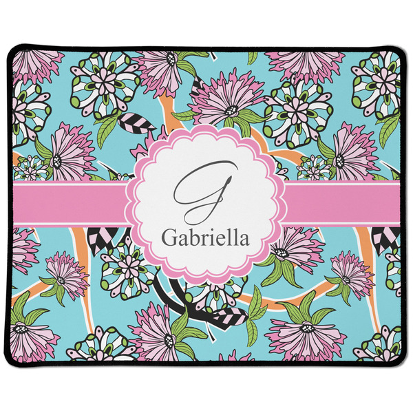 Custom Summer Flowers Large Gaming Mouse Pad - 12.5" x 10" (Personalized)