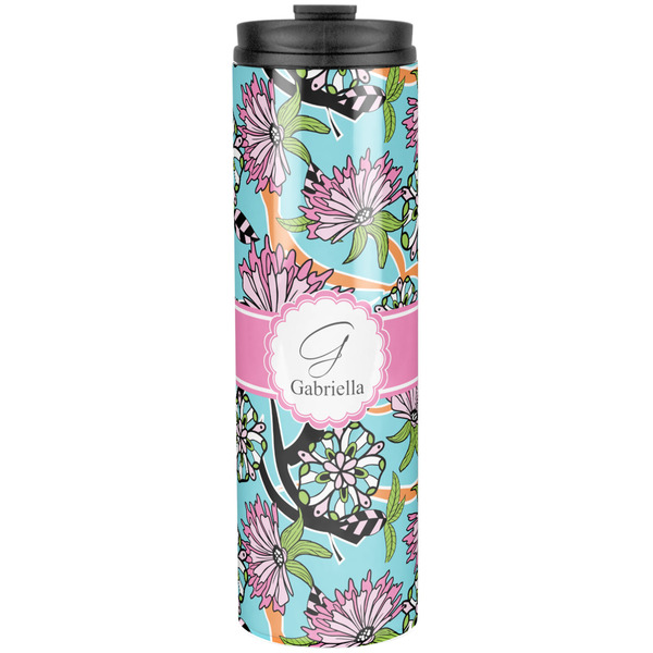 Custom Summer Flowers Stainless Steel Skinny Tumbler - 20 oz (Personalized)