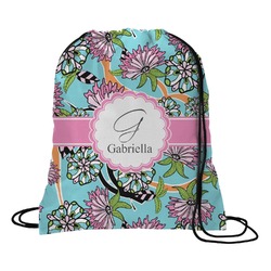 Summer Flowers Drawstring Backpack - Medium (Personalized)