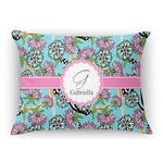 Summer Flowers Rectangular Throw Pillow Case (Personalized)