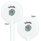 Summer Flowers White Plastic 5.5" Stir Stick - Double Sided - Round - Front & Back