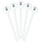 Summer Flowers White Plastic 5.5" Stir Stick - Fan View