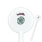 Summer Flowers White Plastic 5.5" Stir Stick - Round - Closeup