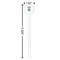 Summer Flowers White Plastic 5.5" Stir Stick - Round - Dimensions