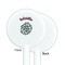 Summer Flowers White Plastic 5.5" Stir Stick - Single Sided - Round - Front & Back