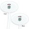 Summer Flowers White Plastic 7" Stir Stick - Double Sided - Oval - Front & Back