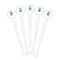 Summer Flowers White Plastic 7" Stir Stick - Round - Fan View