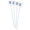 Summer Flowers White Plastic Stir Stick - Double Sided - Square - Front