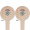 Summer Flowers Wooden 4" Food Pick - Round - Double Sided - Front & Back