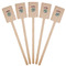 Summer Flowers Wooden 6.25" Stir Stick - Rectangular - Fan View