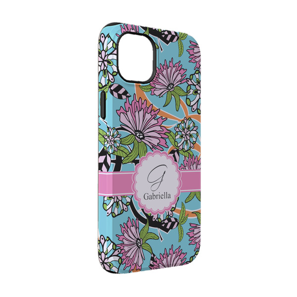 Custom Summer Flowers iPhone Case - Rubber Lined - iPhone 14 Pro (Personalized)