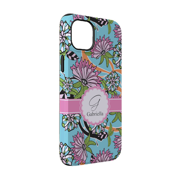 Custom Summer Flowers iPhone Case - Rubber Lined - iPhone 14 (Personalized)