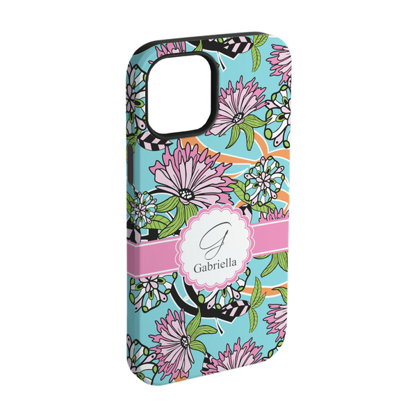 Custom Summer Flowers iPhone Case - Rubber Lined - iPhone 15 (Personalized)