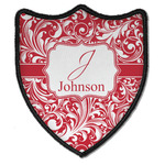 Swirl Iron On Shield Patch B w/ Name and Initial