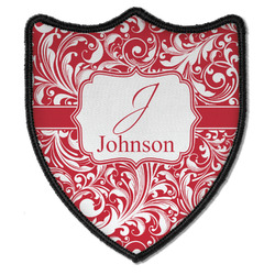 Swirl Iron On Shield Patch B w/ Name and Initial