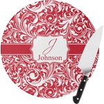 Swirl Round Glass Cutting Board - Small (Personalized)