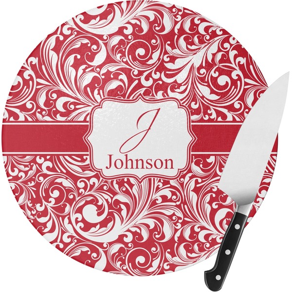 Custom Swirl Round Glass Cutting Board - Small (Personalized)