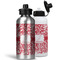 Swirl Aluminum Water Bottles - MAIN (white &silver)