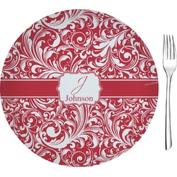 Swirl 8" Glass Appetizer / Dessert Plates - Single or Set (Personalized)