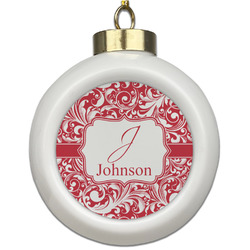 Swirl Ceramic Ball Ornament (Personalized)